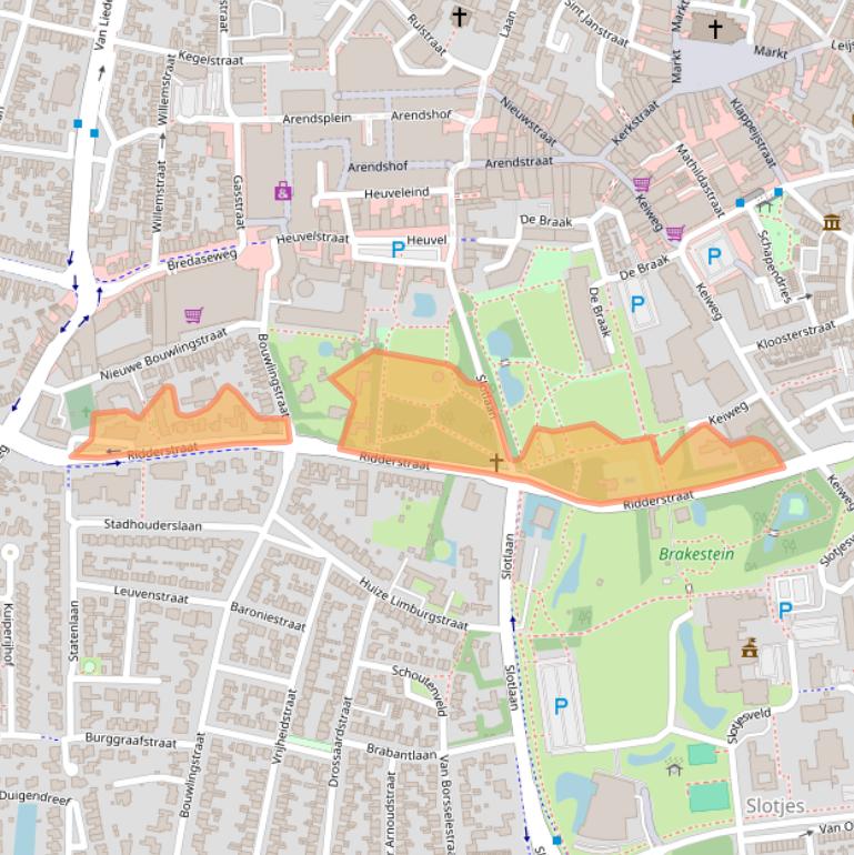 Kaart van postcodegebied 4902AA.