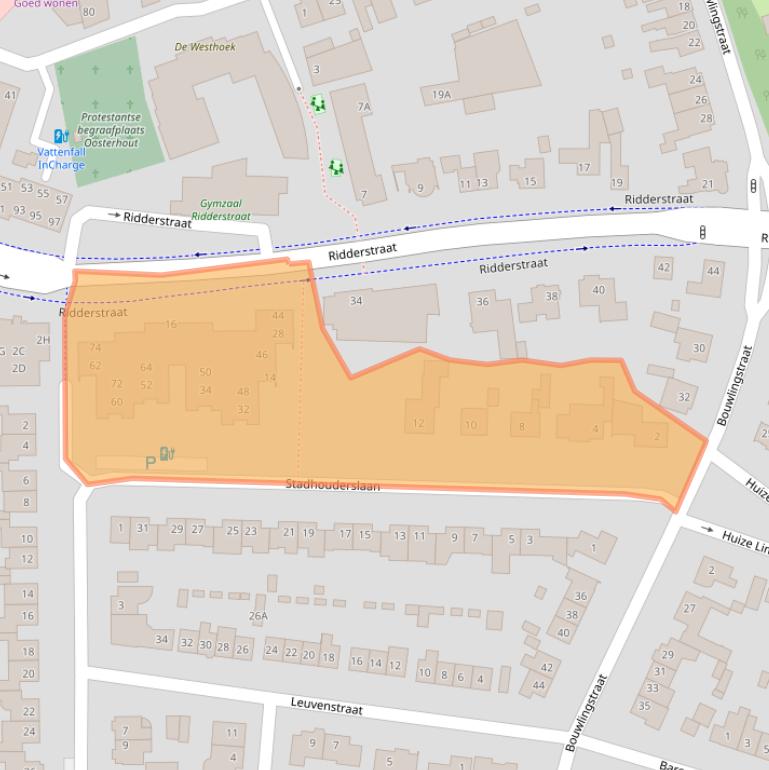 Kaart van postcodegebied 4902AN.