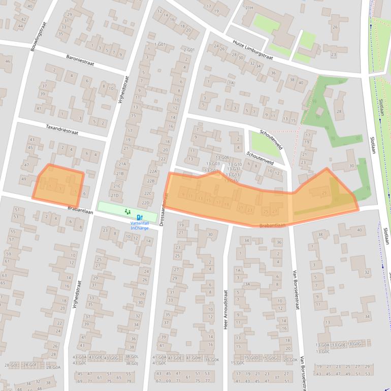 Kaart van postcodegebied 4902BJ.