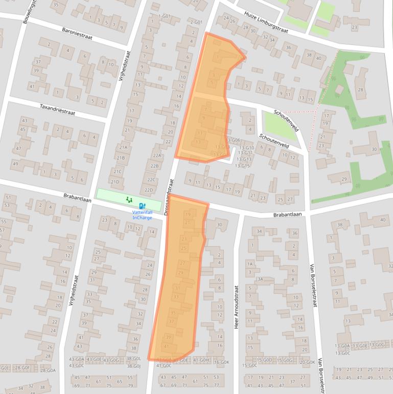 Kaart van postcodegebied 4902BL.
