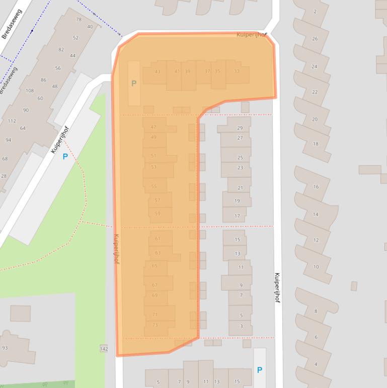 Kaart van postcodegebied 4902DC.