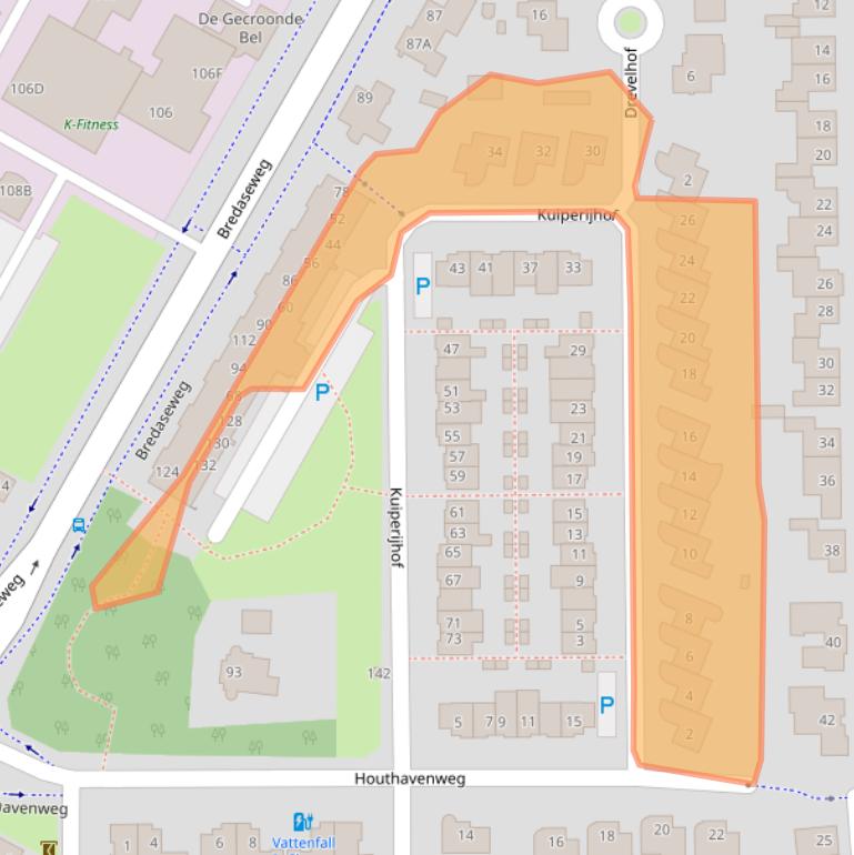 Kaart van postcodegebied 4902DD.