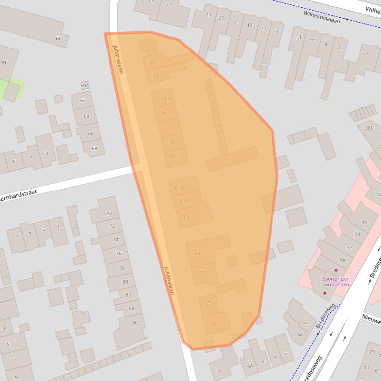 Kaart van postcodegebied 4902NL.