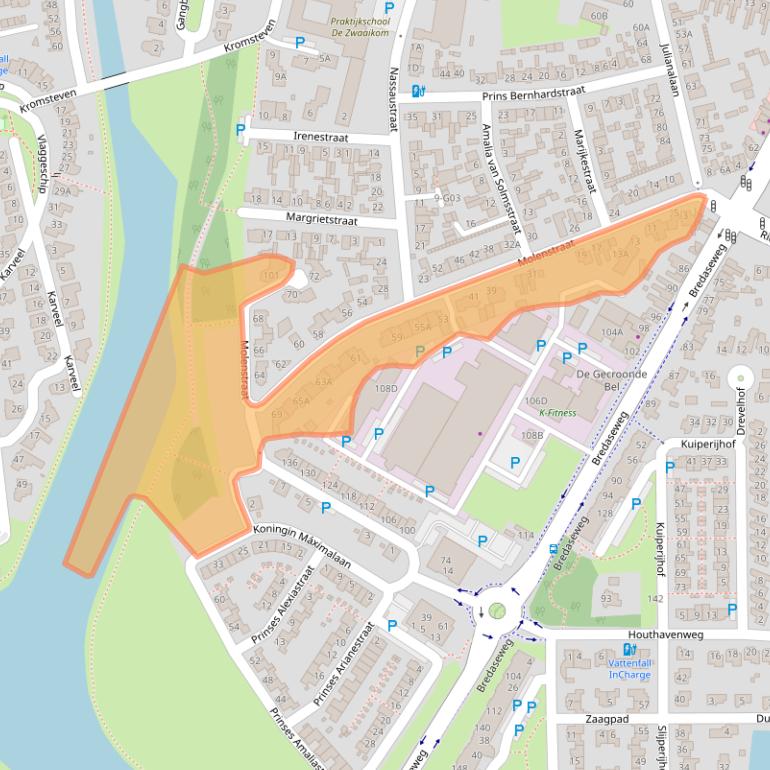 Kaart van postcodegebied 4902NM.