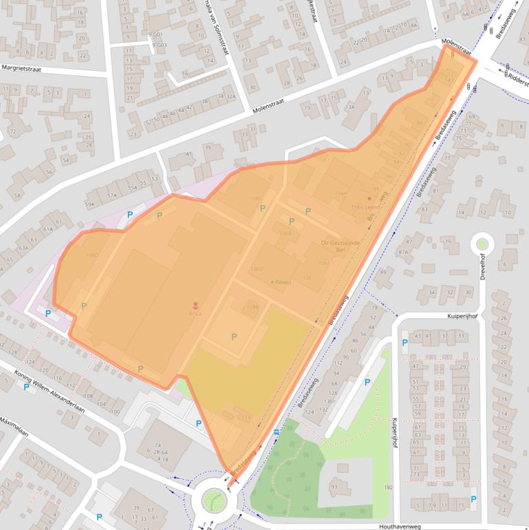 Kaart van postcodegebied 4902NS.