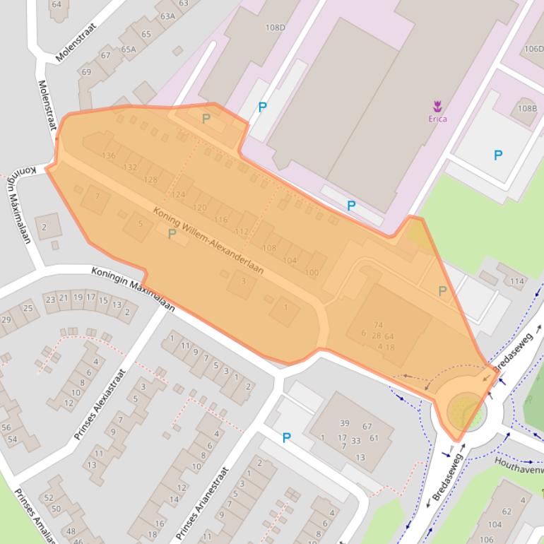 Kaart van postcodegebied 4902NV.