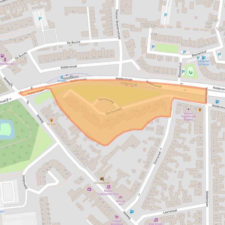 Kaart van postcodegebied 4902PH.