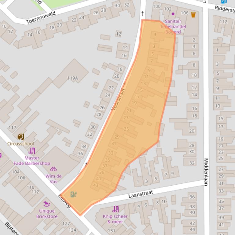 Kaart van postcodegebied 4902PL.