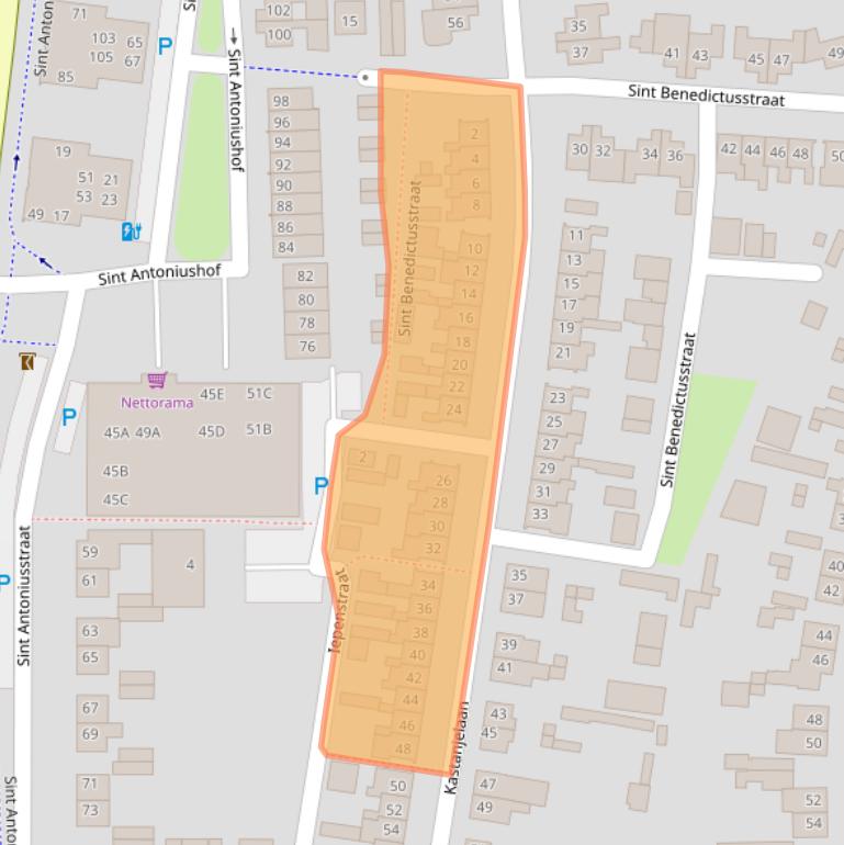 Kaart van postcodegebied 4902RM.