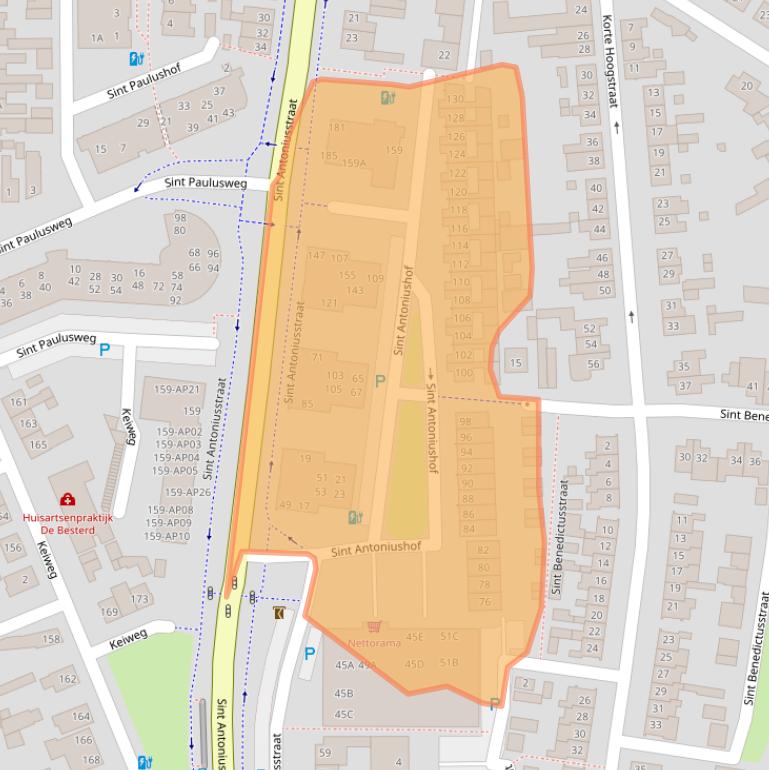 Kaart van postcodegebied 4902RZ.