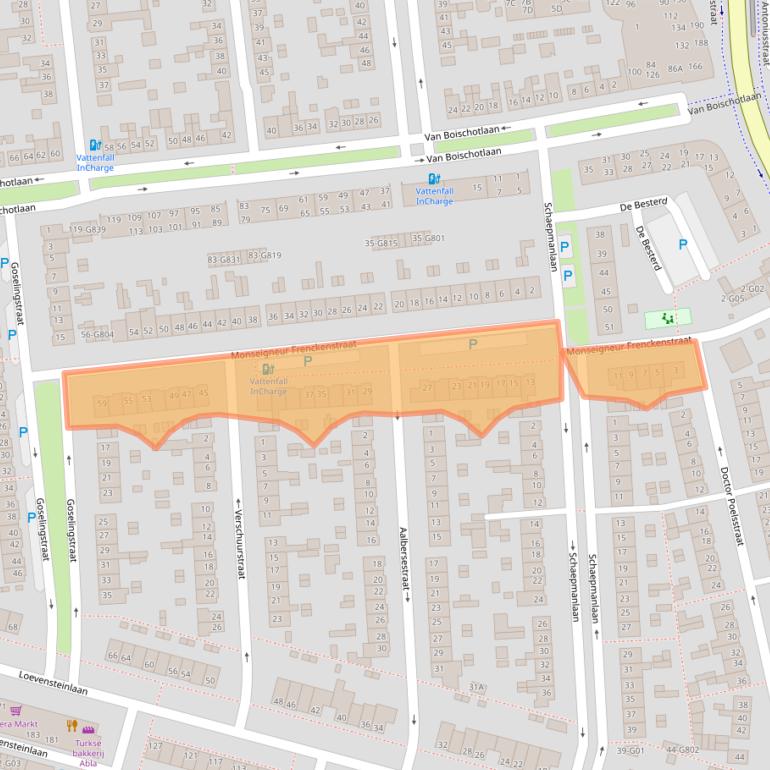 Kaart van postcodegebied 4902TA.