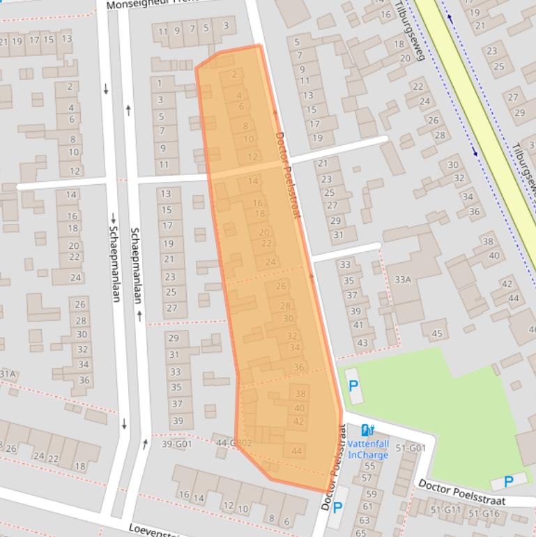 Kaart van postcodegebied 4902TK.