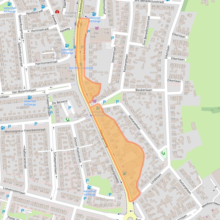 Kaart van postcodegebied 4902TL.