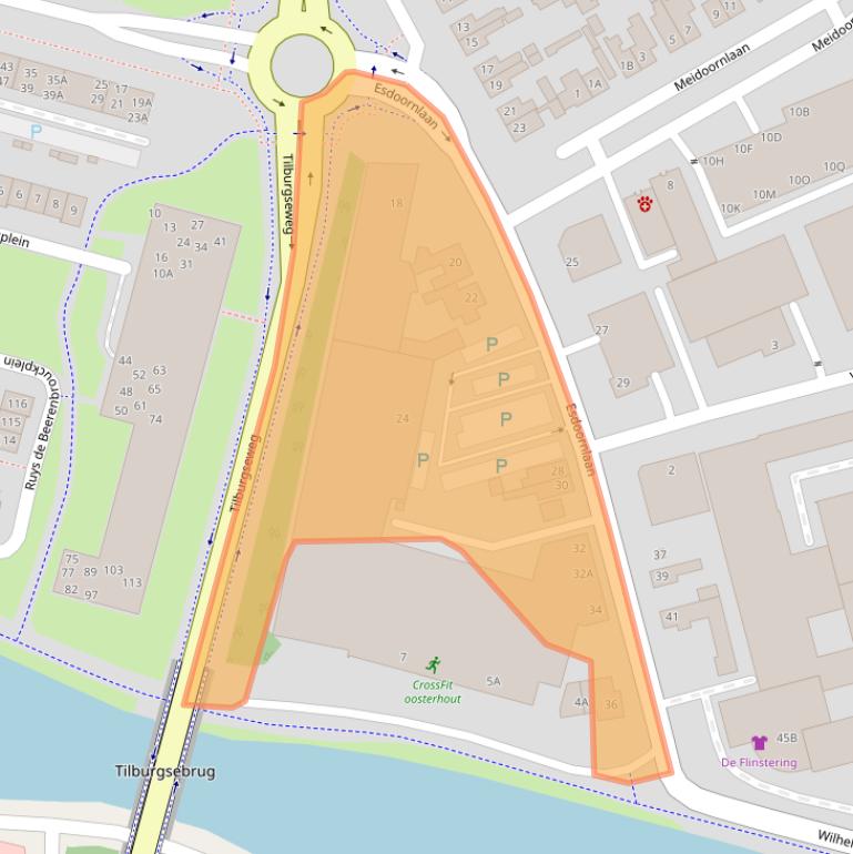 Kaart van postcodegebied 4902TP.