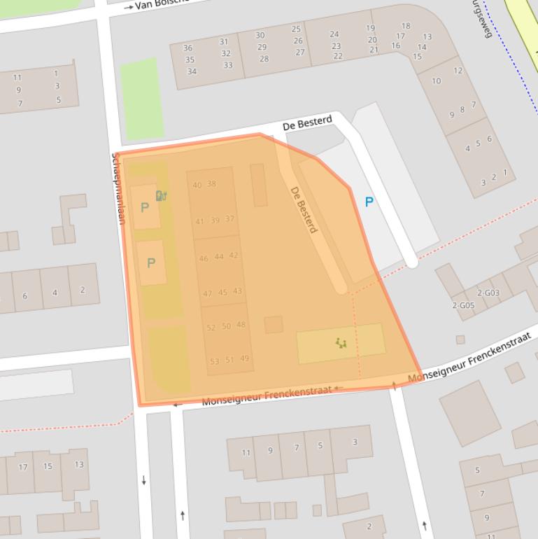 Kaart van postcodegebied 4902TS.