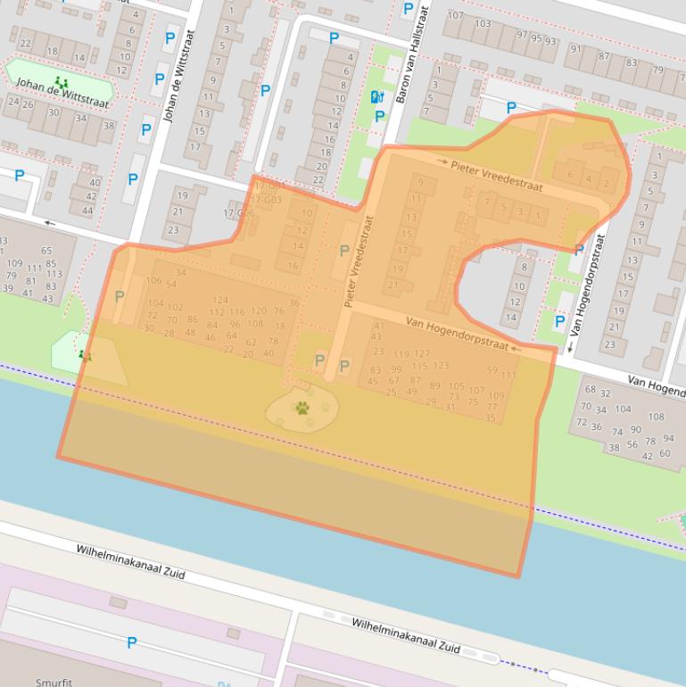 Kaart van postcodegebied 4902VJ.
