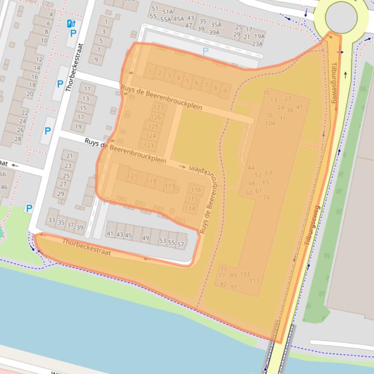 Kaart van postcodegebied 4902VL.