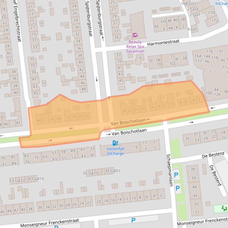 Kaart van postcodegebied 4902WE.