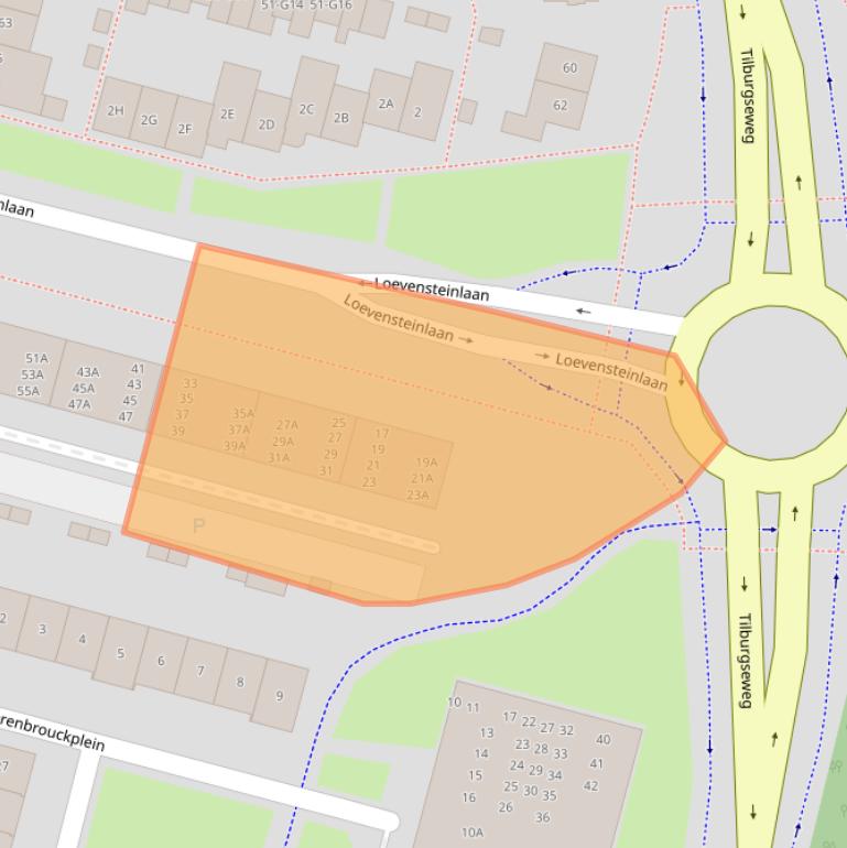 Kaart van postcodegebied 4902WL.