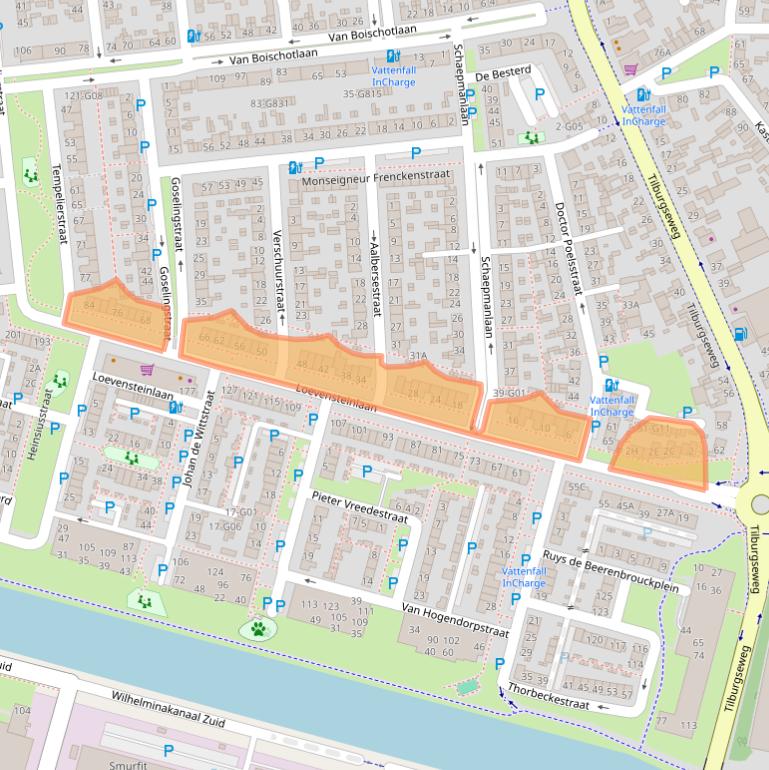 Kaart van postcodegebied 4902WV.