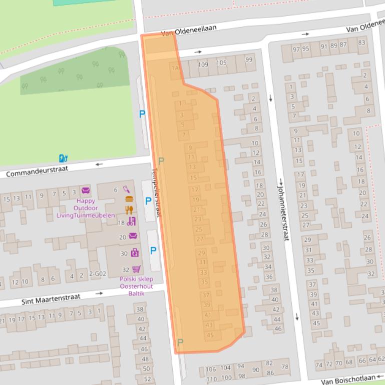 Kaart van postcodegebied 4902XE.