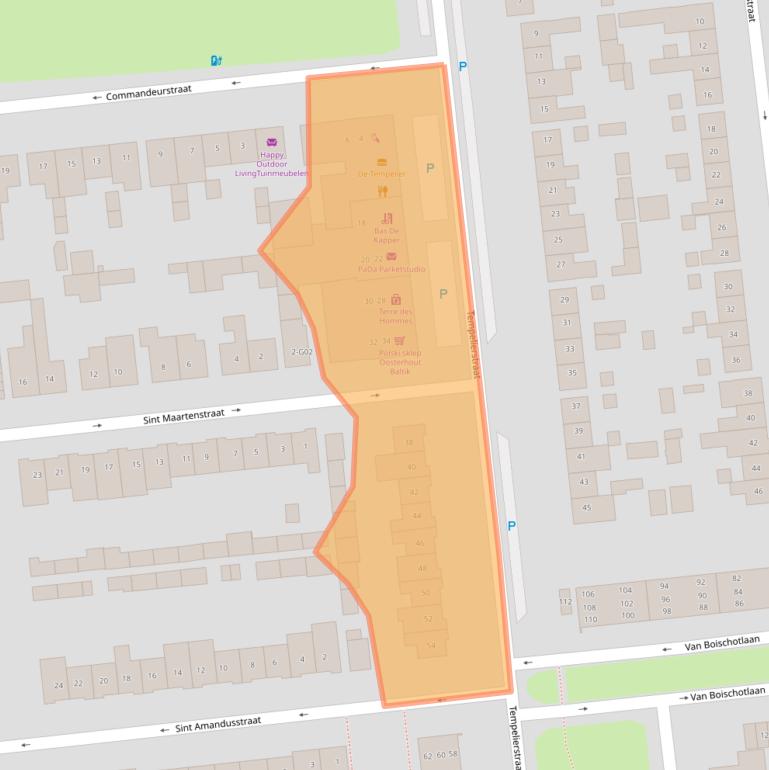 Kaart van postcodegebied 4902XJ.