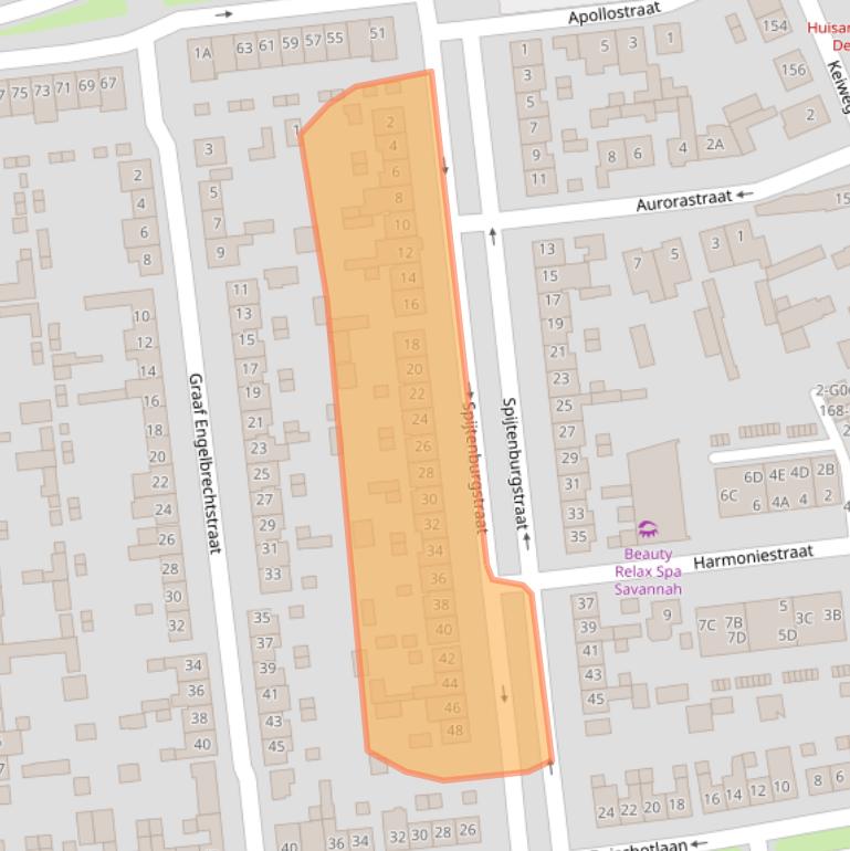 Kaart van postcodegebied 4902ZE.