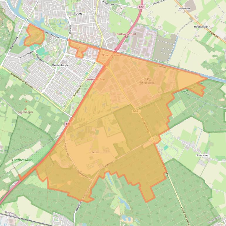 Kaart van postcodegebied 4903.