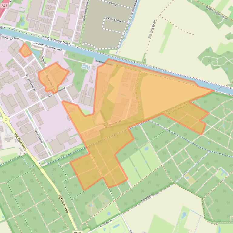 Kaart van postcodegebied 4903RC.