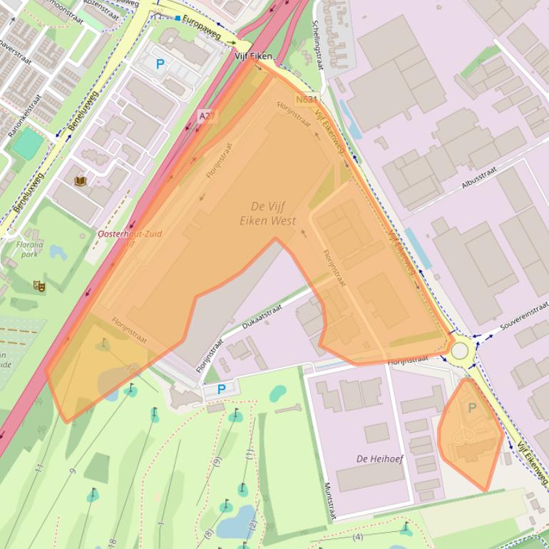 Kaart van postcodegebied 4903RM.