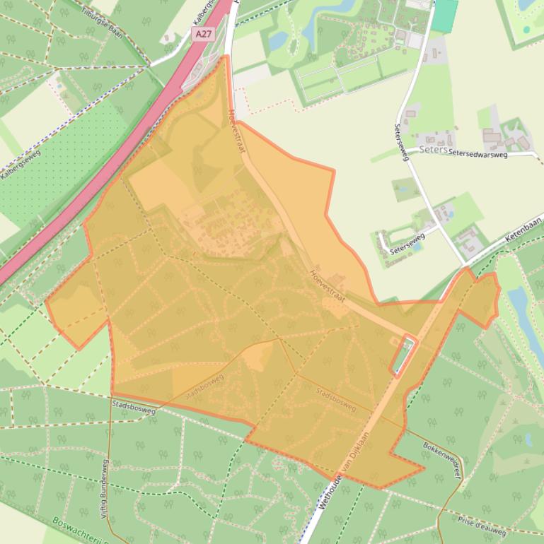 Kaart van postcodegebied 4903RR.