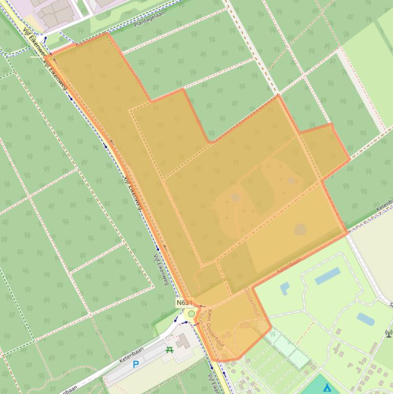 Kaart van postcodegebied 4903RX.