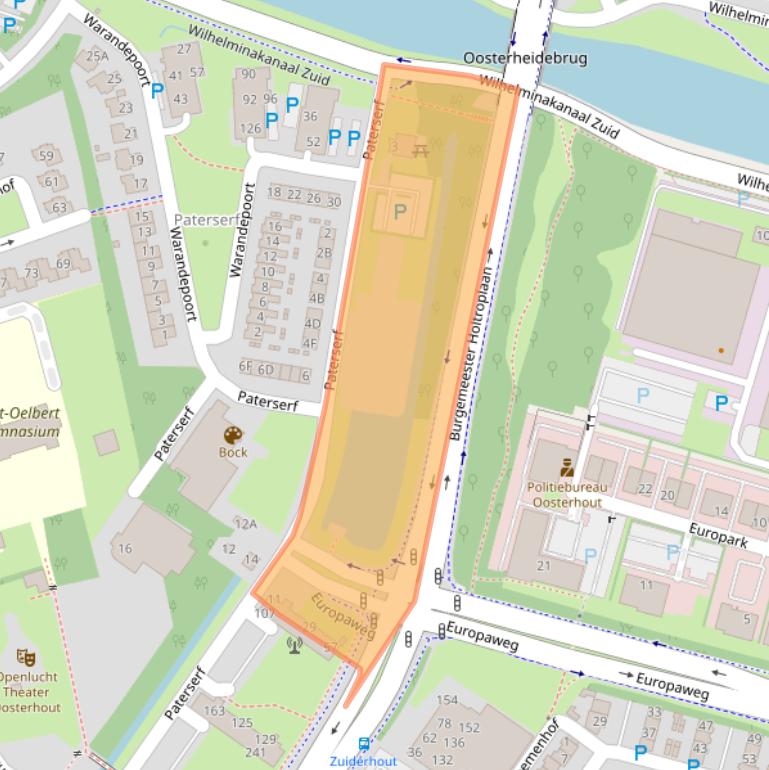 Kaart van postcodegebied 4904AA.