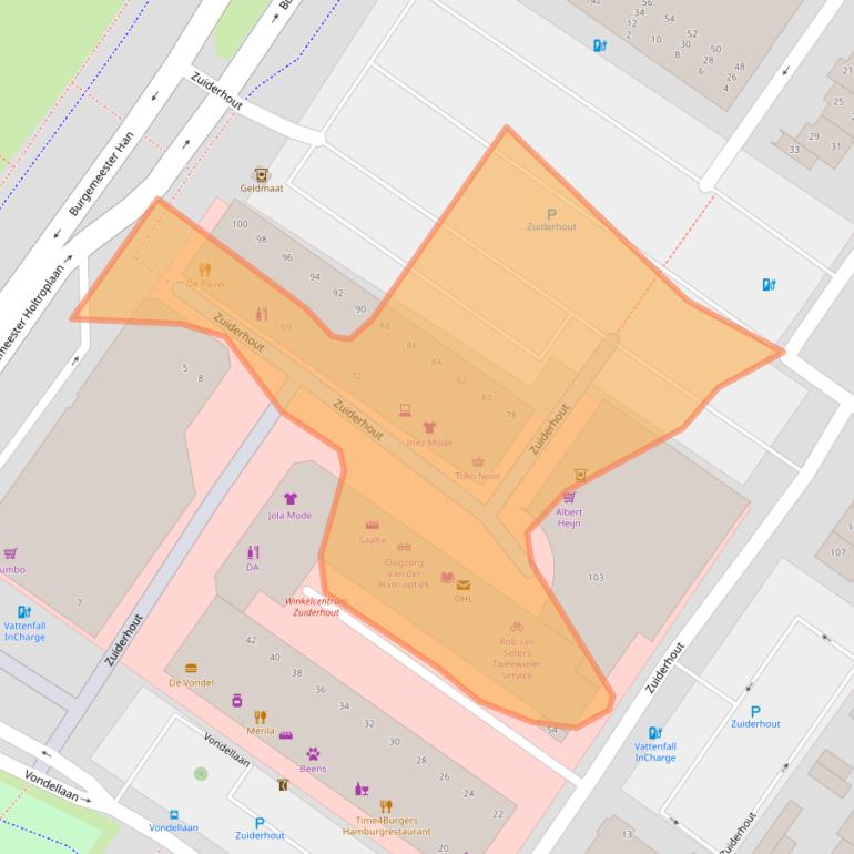 Kaart van postcodegebied 4904AV.