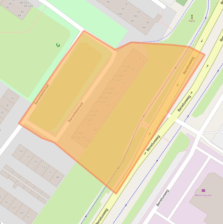 Kaart van postcodegebied 4904BE.