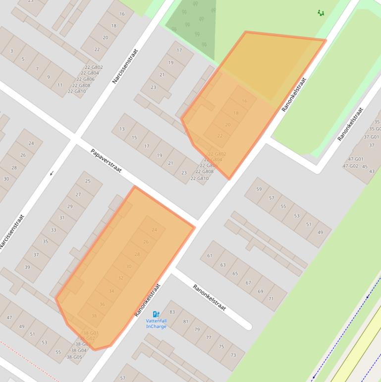 Kaart van postcodegebied 4904BJ.