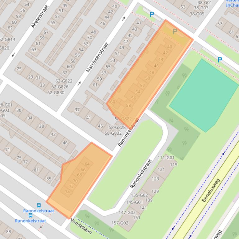 Kaart van postcodegebied 4904BK.