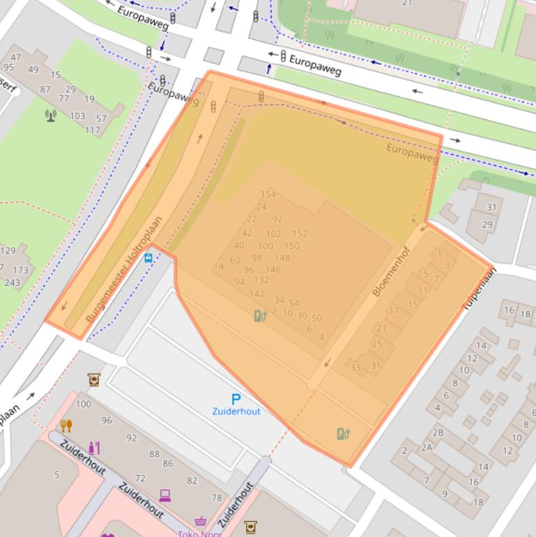 Kaart van postcodegebied 4904CA.