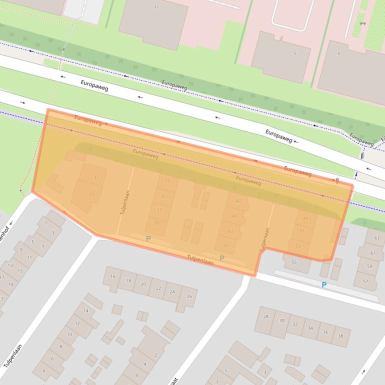 Kaart van postcodegebied 4904CB.