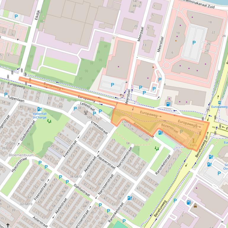 Kaart van postcodegebied 4904CJ.