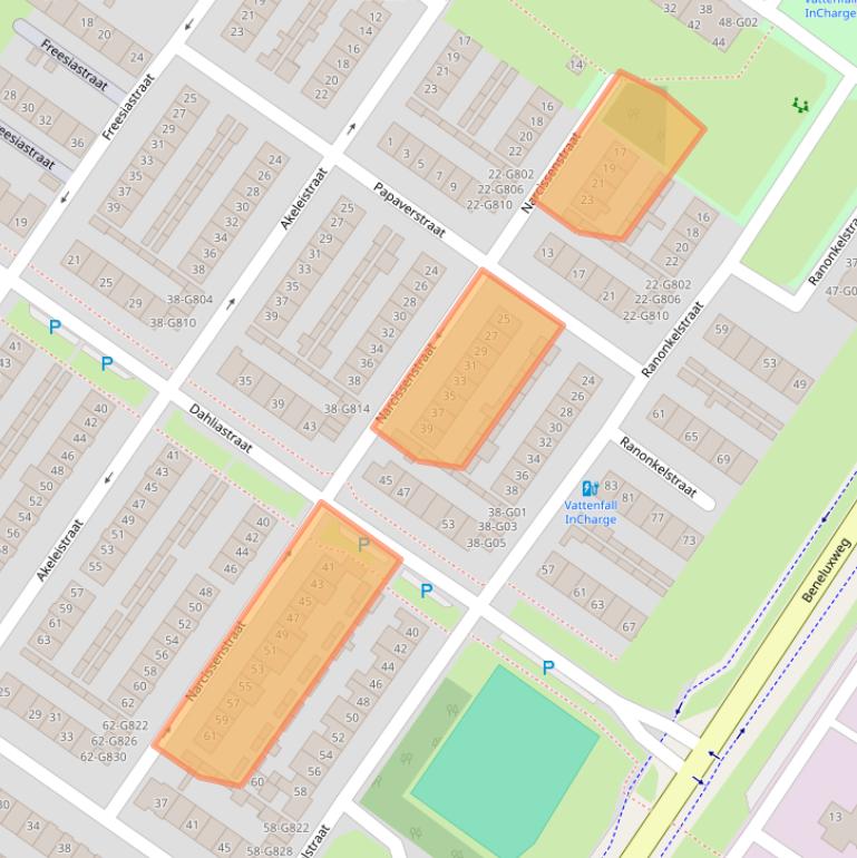 Kaart van postcodegebied 4904CL.