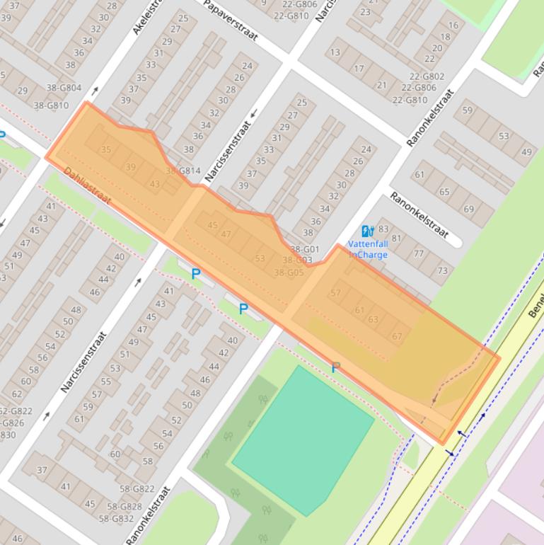 Kaart van postcodegebied 4904CW.