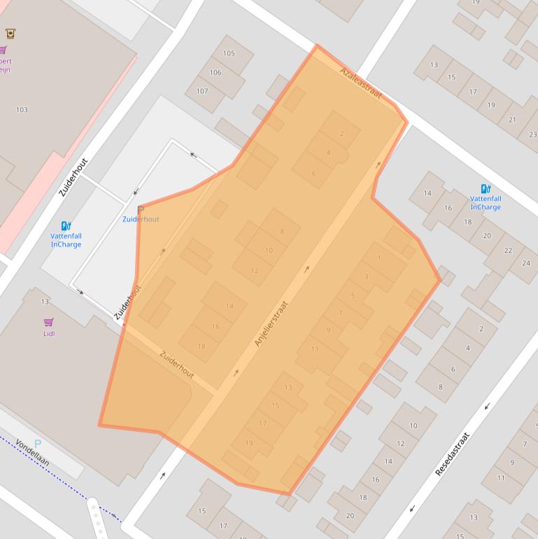 Kaart van postcodegebied 4904DC.