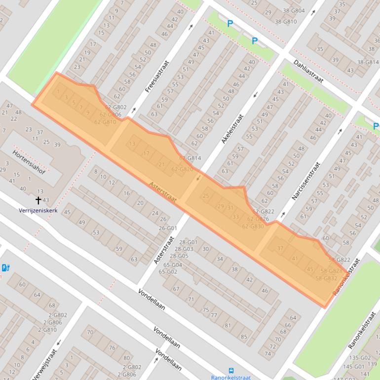 Kaart van postcodegebied 4904DG.