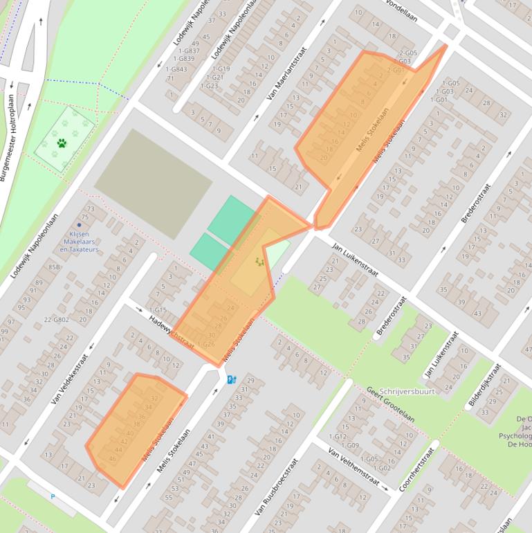 Kaart van postcodegebied 4904EE.