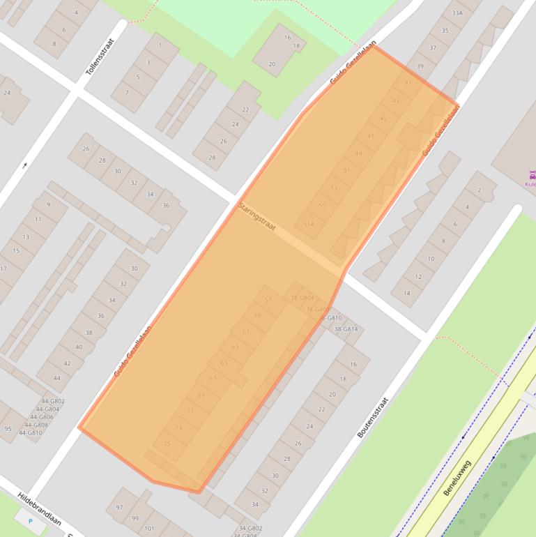 Kaart van postcodegebied 4904ET.