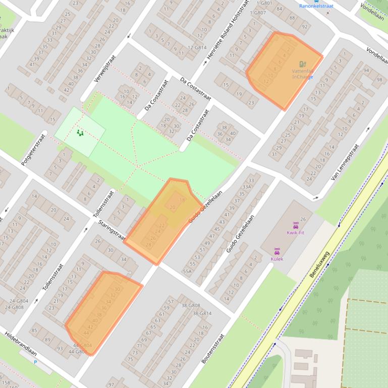 Kaart van postcodegebied 4904EV.