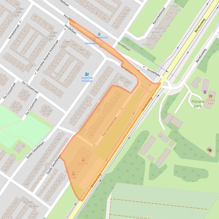 Kaart van postcodegebied 4904EW.