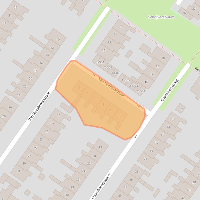 Kaart van postcodegebied 4904GC.