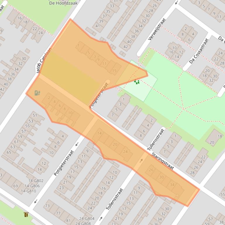 Kaart van postcodegebied 4904GE.